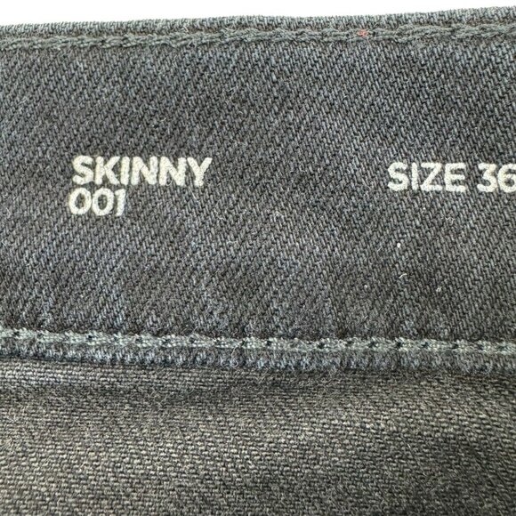 NWT Ovadia Blue Black Skinny 001 5 Pocket Cotton Elastane Jeans Mens Size 36X32 - Picture 3 of 10
